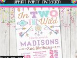 Two Wild Birthday Invitations In Two the Wild Birthday Party Invitation by Tiffssweetdesigns