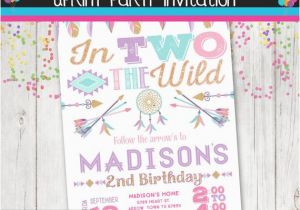Two Wild Birthday Invitations In Two the Wild Birthday Party Invitation by Tiffssweetdesigns