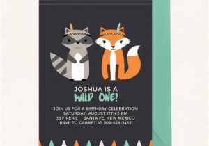 Two Wild Birthday Invitations Tribal Fox Invitation Tribal Raccoon and Fox Birthday