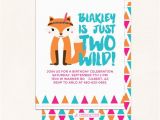 Two Wild Birthday Invitations Tribal Fox Invitation Wild One Birthday Invitation Two