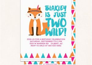 Two Wild Birthday Invitations Tribal Fox Invitation Wild One Birthday Invitation Two