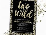 Two Wild Birthday Invitations Two Wild Birthday Invitation Cheetah Print Birthday