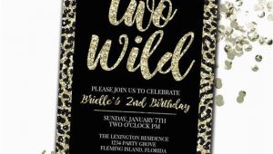 Two Wild Birthday Invitations Two Wild Birthday Invitation Cheetah Print Birthday