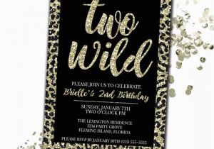 Two Wild Birthday Invitations Two Wild Birthday Invitation Cheetah Print Birthday