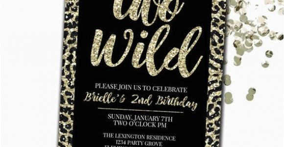 Two Wild Birthday Invitations Two Wild Birthday Invitation Cheetah Print Birthday