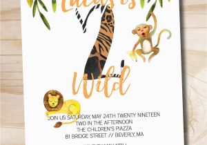 Two Wild Birthday Invitations Two Wild Birthday Invitation Second Birthday Invitation