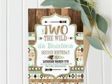 Two Wild Birthday Invitations Two Wild Birthday Invites Mint and Gold Second 2nd