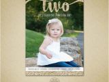 Two Year Old Birthday Invitations Two Year Old Birthday Gold Glitter Second Birthday
