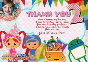 Umizoomi Birthday Invitations Personalized Team Umizoomi Party Invitations Thank You