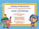 Umizoomi Birthday Invitations Printable Team Umizoomi Birthday Invitation 4×6 by