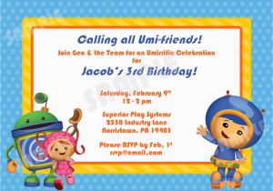 Umizoomi Birthday Invitations Printable Team Umizoomi Birthday Invitation 4×6 by