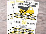 Under Construction Birthday Invitations Under Construction Birthday Invitation by Junearbordesigns