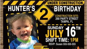 Under Construction Birthday Invitations Under Construction Birthday Invitation Personalized Photo