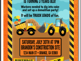 Under Construction Birthday Invitations Under Construction Dump Truck Birthday Invitations Di 371