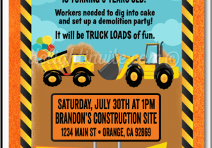 Under Construction Birthday Invitations Under Construction Dump Truck Birthday Invitations Di 371