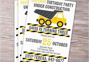 Under Construction Birthday Party Invitations Under Construction Birthday Invitation by Junearbordesigns