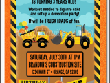 Under Construction Birthday Party Invitations Under Construction Dump Truck Birthday Invitations Di 371