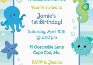 Under the Sea 1st Birthday Invitations 17 Best Images About Turtle Birthday Party On Pinterest