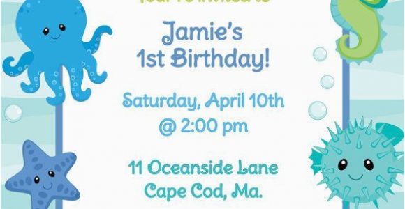 Under the Sea 1st Birthday Invitations 17 Best Images About Turtle Birthday Party On Pinterest