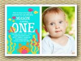 Under the Sea 1st Birthday Invitations Custom 1st Birthday Invitation Under the Sea Photo Card