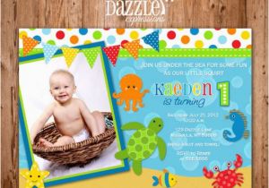 Under the Sea 1st Birthday Invitations Printable Under the Sea Birthday Photo Invitation Kids