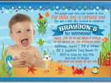 Under the Sea 1st Birthday Invitations Under the Sea 1st Birthday Invitations for Boys Di 362