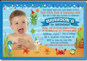 Under the Sea 1st Birthday Invitations Under the Sea 1st Birthday Invitations for Boys Di 362