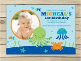 Under the Sea 1st Birthday Invitations Under the Sea Birthday Invitation Boy 1st Birthday