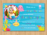 Under the Sea Birthday Invitations Printable Girl Under the Sea Birthday Invitation Diy Custom Printable