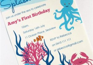 Under the Sea Birthday Invitations Printable Ocean Under the Sea Invitation Printable Personalised