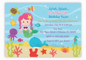 Under the Sea Birthday Invitations Printable Under the Sea Birthday Invitation Choose Mermaid You Print