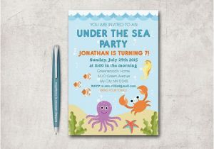 Under the Sea Birthday Invitations Printable Under the Sea Birthday Invitation Printable Beach Birthday