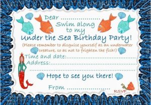 Under the Sea Birthday Invitations Printable Under the Sea Birthday Invitations Ideas Bagvania Free