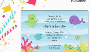 Under the Sea Birthday Invitations Printable Under the Sea Invitation Kids Birthday Printable Editable