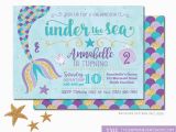 Under the Sea Birthday Invites Mermaid Birthday Invitation Mermaid Invite Under the Sea