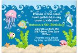 Under the Sea Birthday Invites Under the Sea Birthday Invitations Wording Free