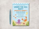 Under the Sea Birthday Party Invitations Free Printable Under the Sea Birthday Invitation Printable Beach Baby Shower
