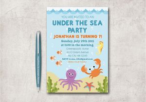 Under the Sea Birthday Party Invitations Free Printable Under the Sea Birthday Invitation Printable Beach Baby Shower