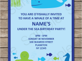 Under the Sea Birthday Party Invitations Free Printable Under the Sea Party Invitations Birthday Party