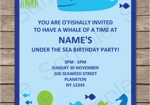 Under the Sea Birthday Party Invitations Free Printable Under the Sea Party Invitations Birthday Party