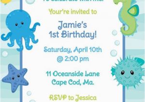 Under the Sea First Birthday Invitations 17 Best Images About Turtle Birthday Party On Pinterest