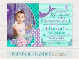 Under the Sea First Birthday Invitations Mermaid 1st Birthday Invitation Mermaid Invite Under the Sea