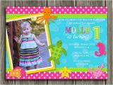 Under the Sea First Birthday Invitations Printable Girl Under the Sea Birthday Photo Invitation