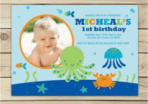 Under the Sea First Birthday Invitations Under the Sea Birthday Invitation Boy 1st Birthday