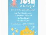 Underwater Birthday Invitations Birthday Party Underwater theme with Submarine 5×7 Paper