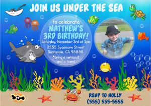 Underwater Birthday Invitations Digital Underwater Birthday Invite Underwater by Shopmyinvites