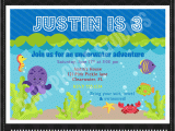 Underwater Birthday Invitations Underwater Adventure Personalized Party Invitation