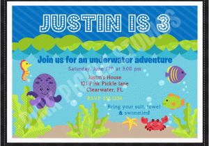 Underwater Birthday Invitations Underwater Adventure Personalized Party Invitation