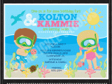 Underwater Birthday Invitations Underwater Divers Personalized Party Invitation