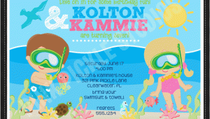 Underwater Birthday Invitations Underwater Divers Personalized Party Invitation